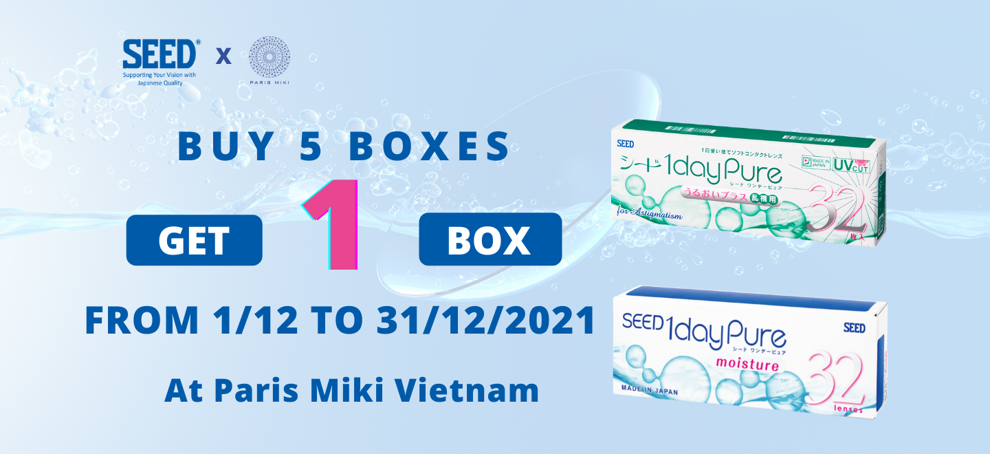 Buy 5 boxes Get 1 box - SEED contact lens promotion